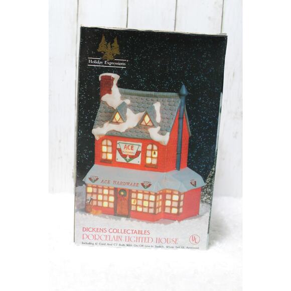 Holiday Expressions Dickens Porcelain Lighted House ACE Hardware Store - Picture 1 of 5